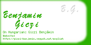 benjamin giczi business card