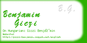 benjamin giczi business card